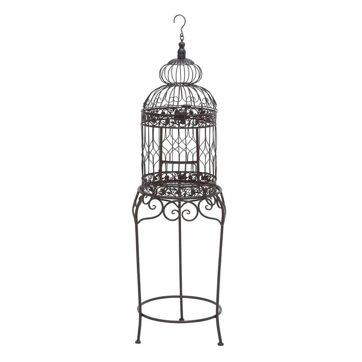 Black Metal Birdcage with Stand J3436