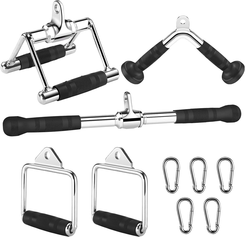 Gym Cable Attachments Double D Row Handles Tricep Rope V Shaped Bar Rotating Straight Bar Y382658