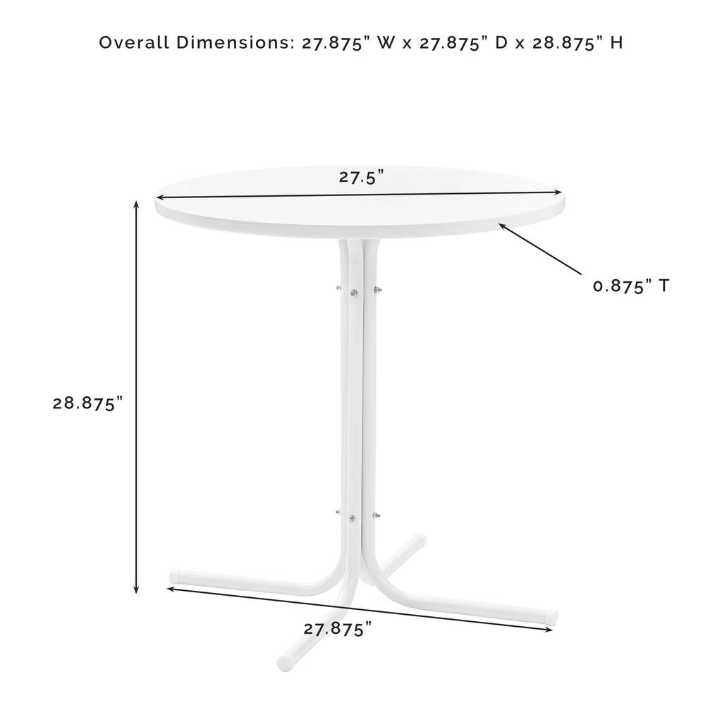 White Satin Metal Outdoor Bistro Table P74782