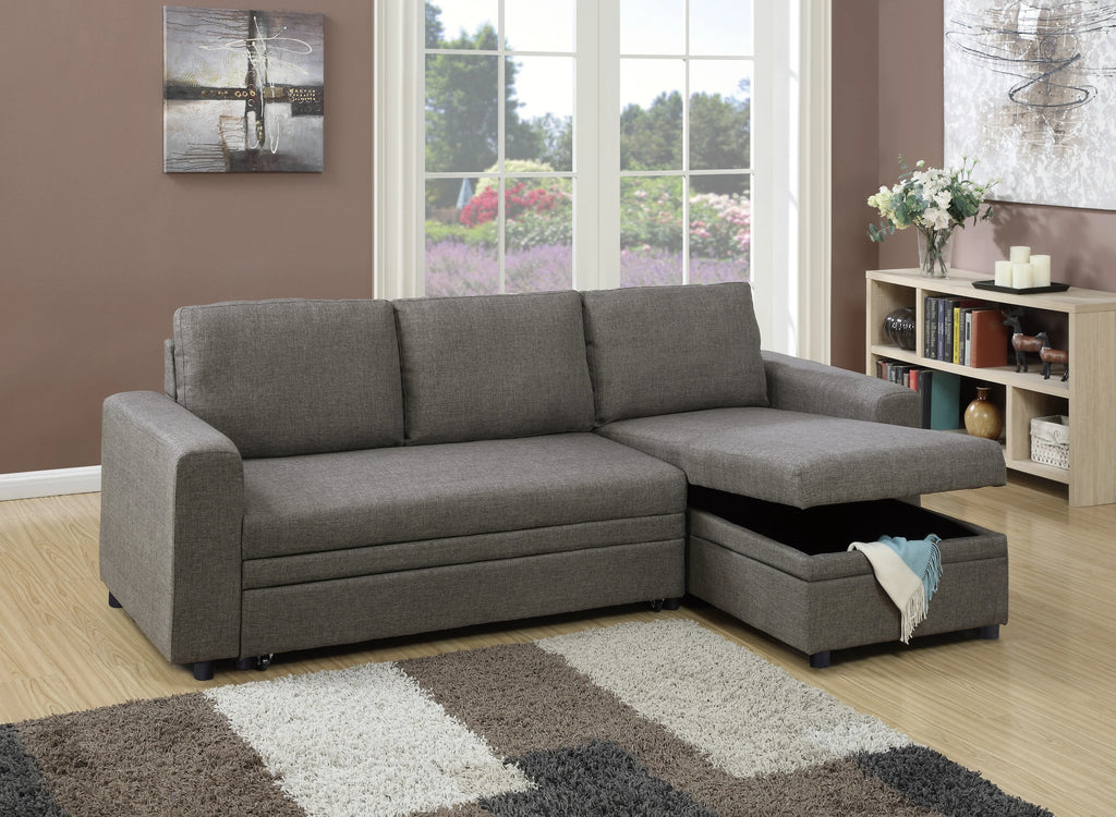Convertible Sectional Sofa Pull out Bed Couch Storage Chaise P694