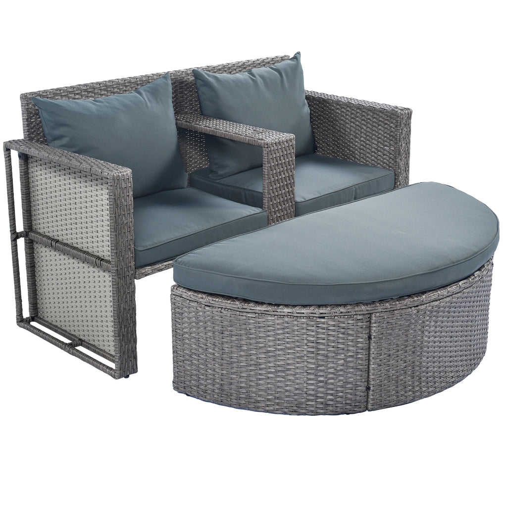 4 Pcs All-Weather PE Rattan Wicker Sofa Set with Coffee Table N368