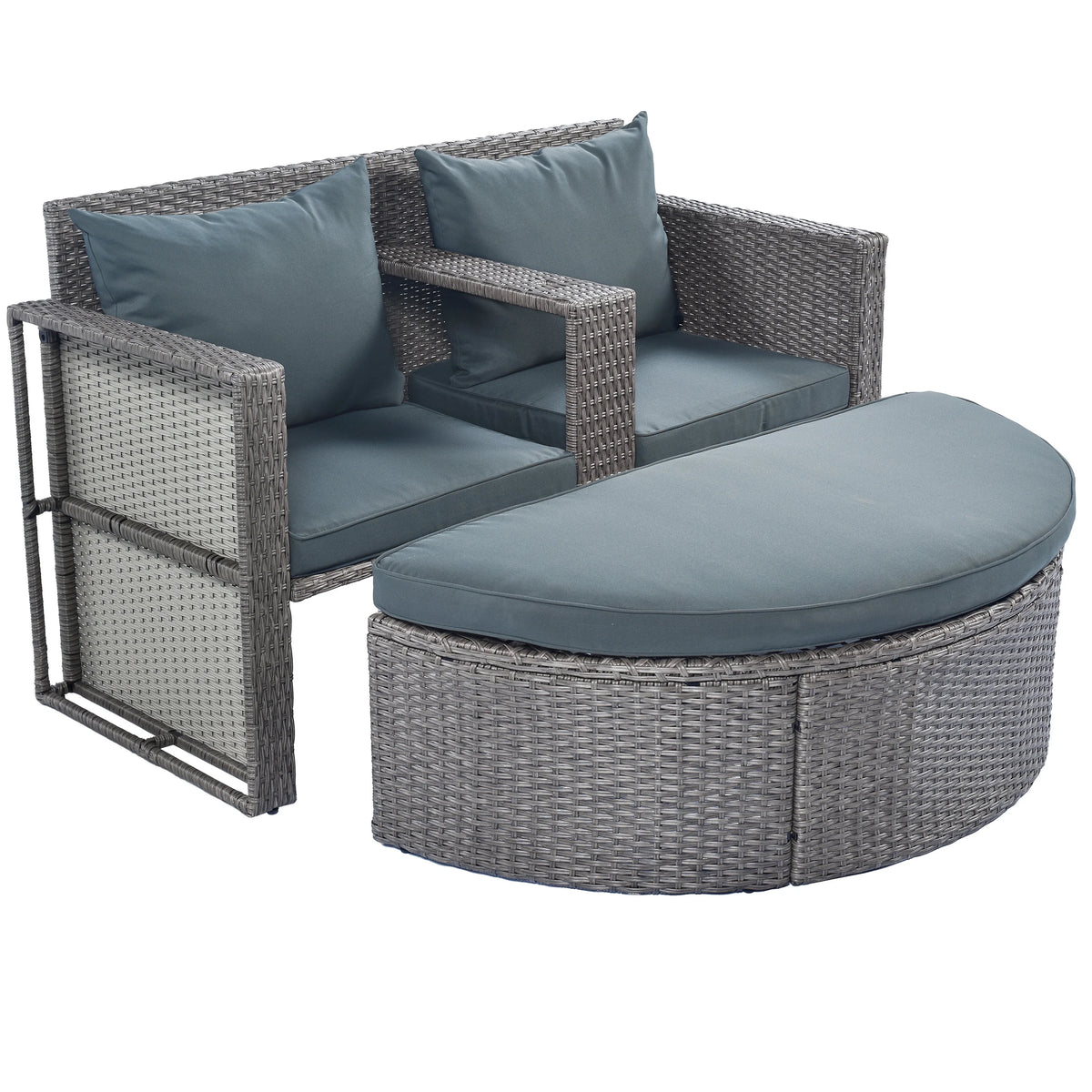 4 Pcs All-Weather PE Rattan Wicker Sofa Set with Coffee Table N368