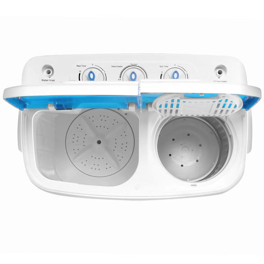 Semi-Automatic Washing Machine 8lbs Compact Laundry Machine with Spinner and Drain Pump S6337