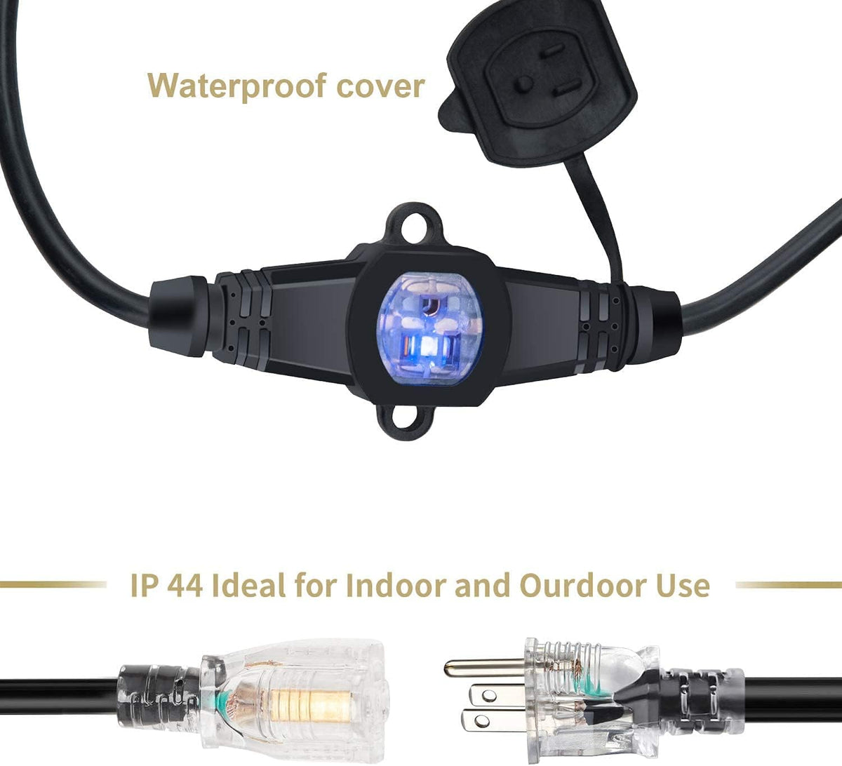 50FT 12 Gauge Indoor/Outdoor Power Extension Cord with Eleven Outlet W8511