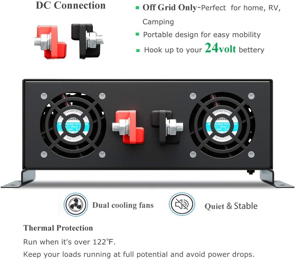 800Watt 12V DC to 110V 120V Power Inverter with Remote Control Dual AC Outlets R273