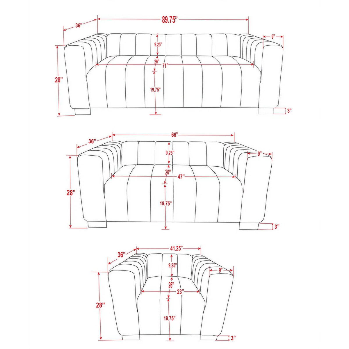 Beige Velvet Sofa Loveseat Armchair Set V619