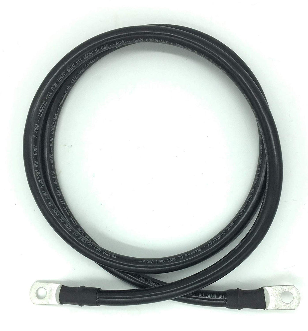 2 AWG Marine Grade Battery Cables with 3/8” Lugs Pack of 2 T550268