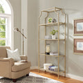 4 Shelf Glass Metal Etagere Bookcase W912