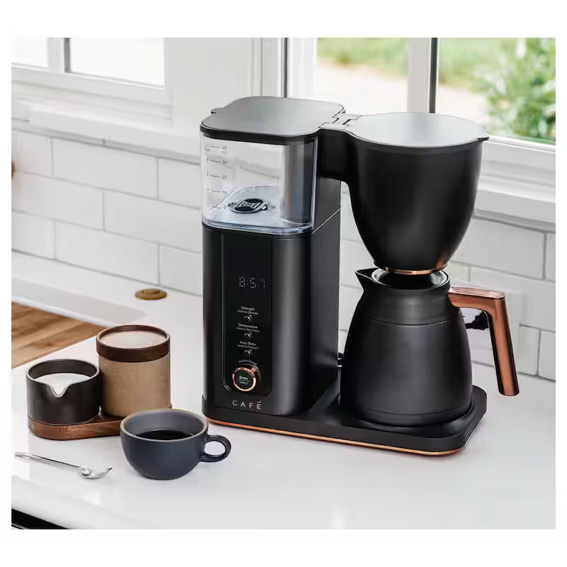 10 Cup Matte Black Drip Coffee Maker with Thermal Carafe O987702