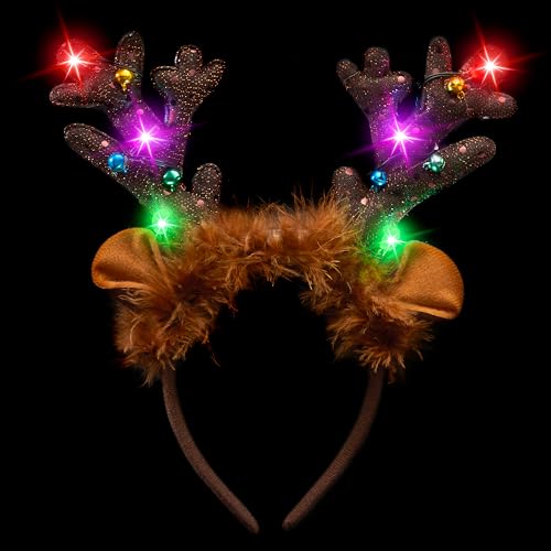 Light-Up LED Reindeer Headband E1121