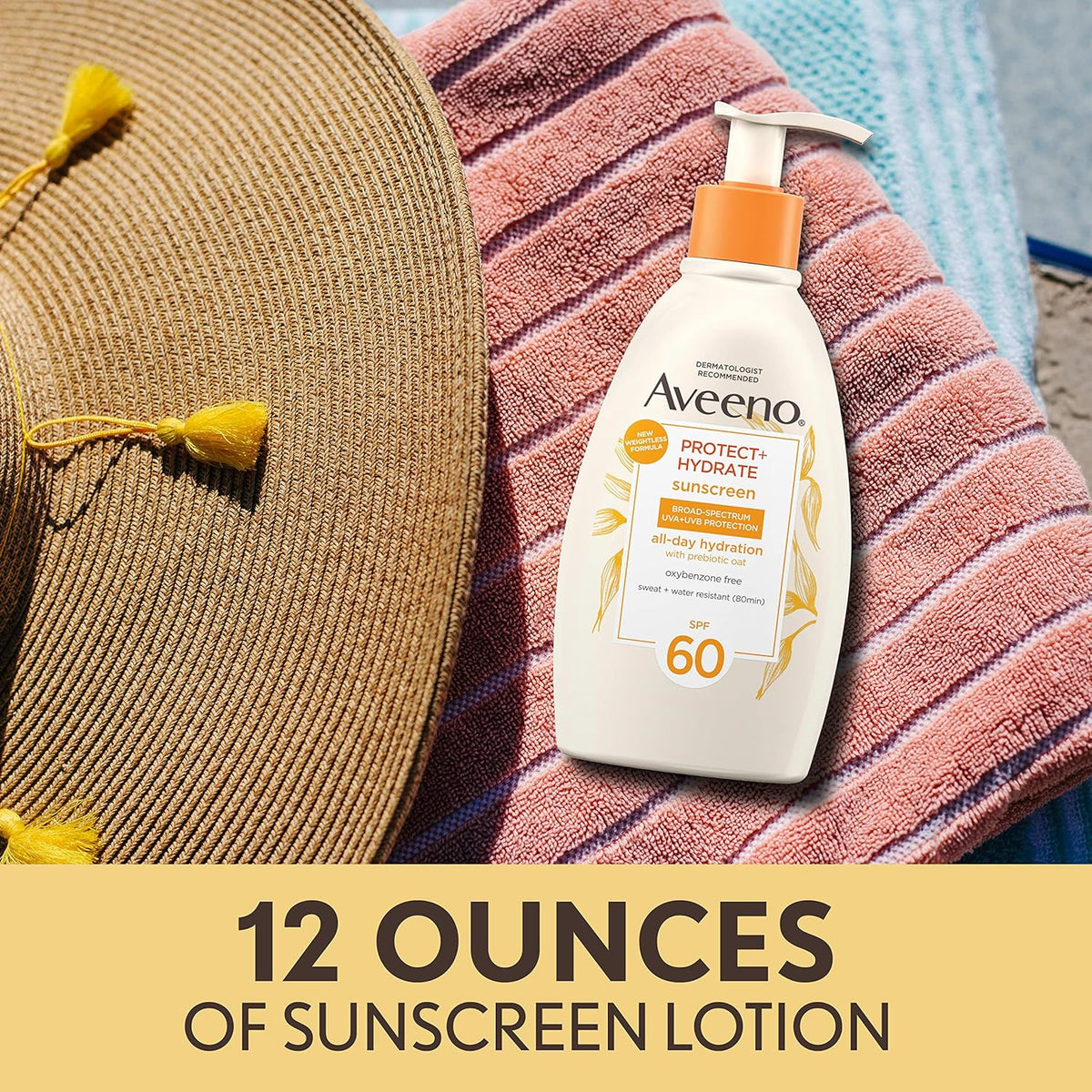 Moisturizing Body Lotion with Broad Spectrum SPF 60 and Prebiotic Oat, 12 FL OZ A5251