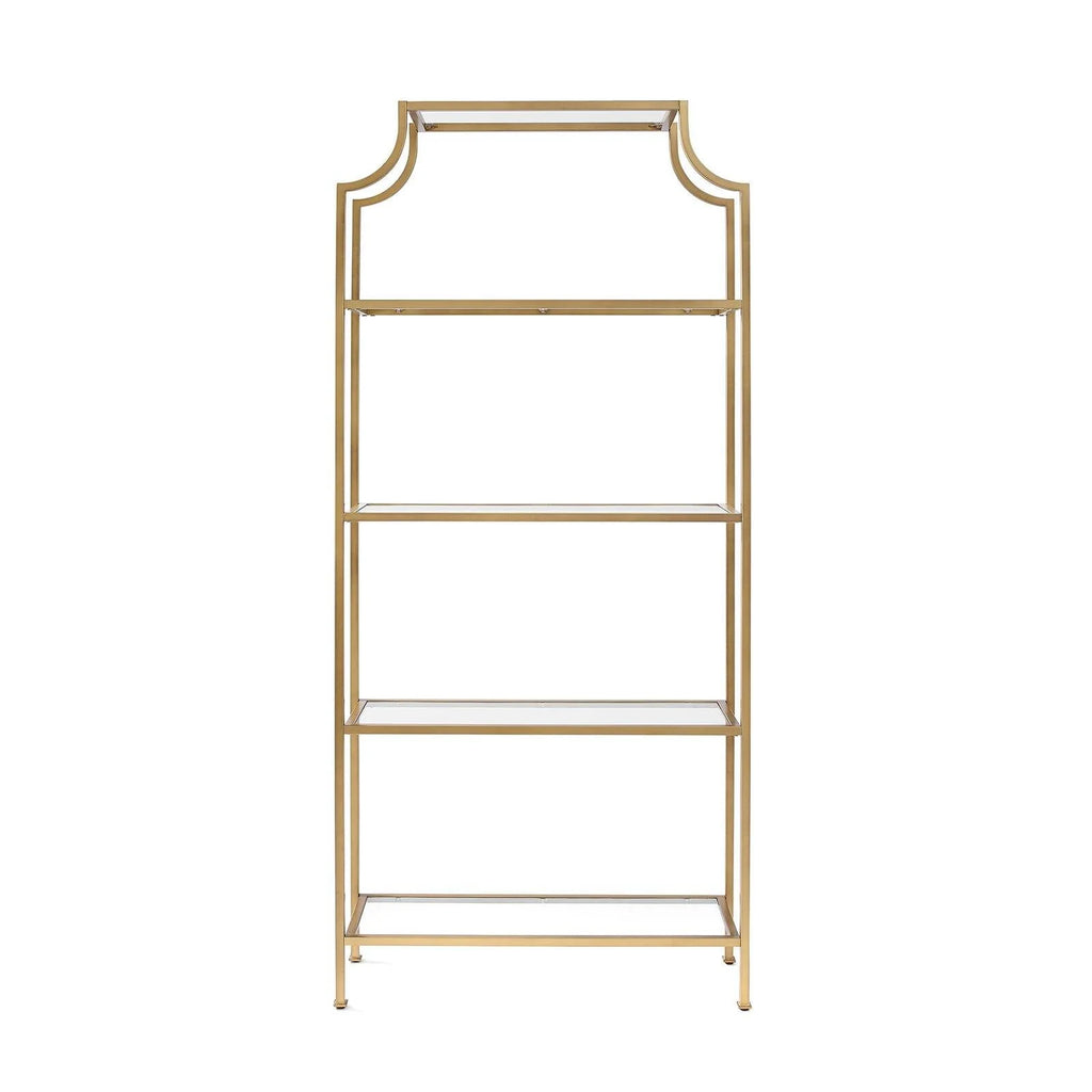 4 Shelf Glass Metal Etagere Bookcase W912