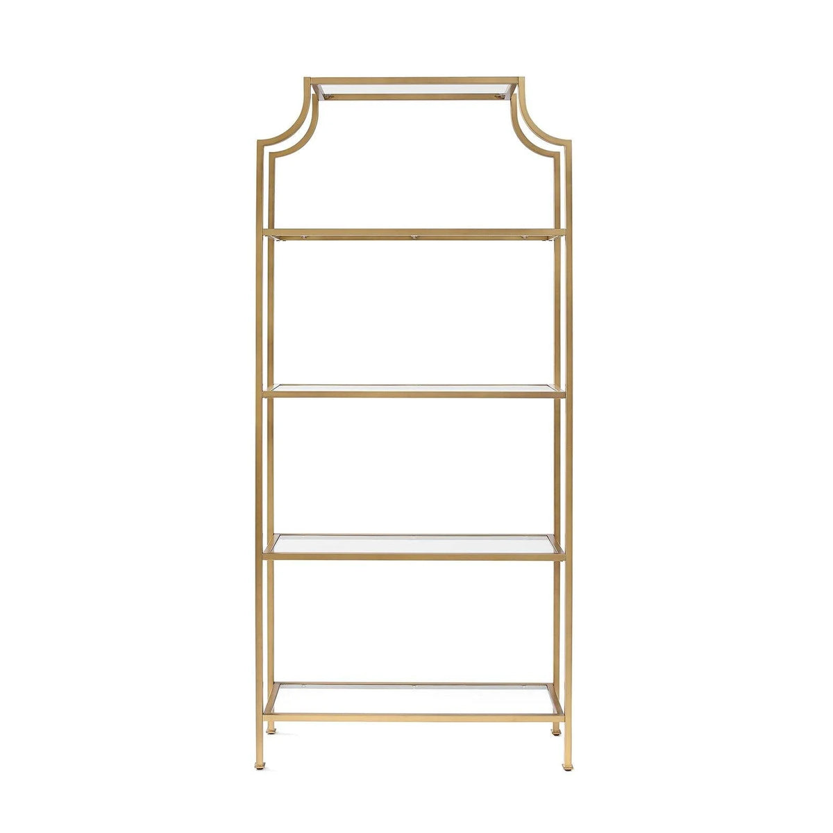 4 Shelf Glass Metal Etagere Bookcase W912