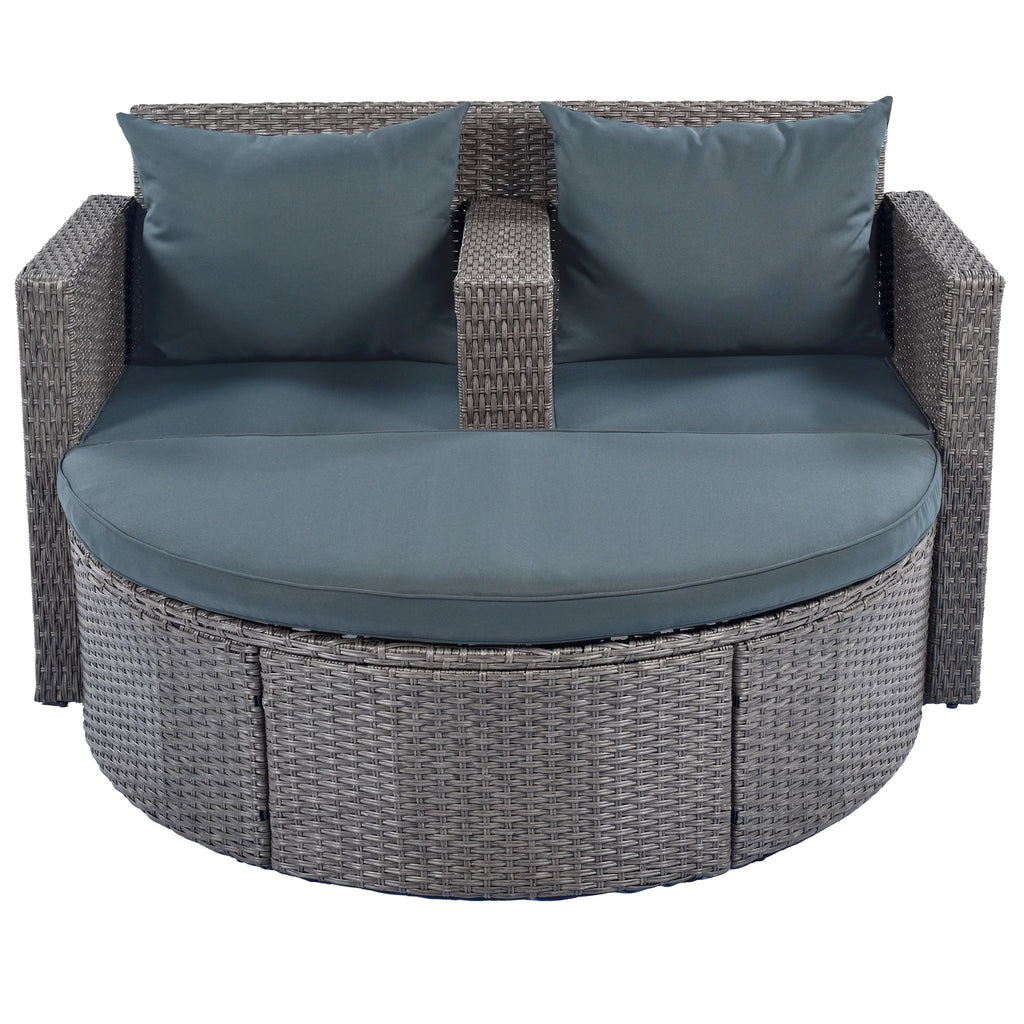4 Pcs All-Weather PE Rattan Wicker Sofa Set with Coffee Table N368