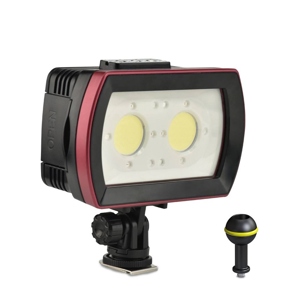 LED Diving Light Underwater Photography Fill-in Lamp 2pcs Aluminum Alloy 40M Waterproof IPX8 White B47524