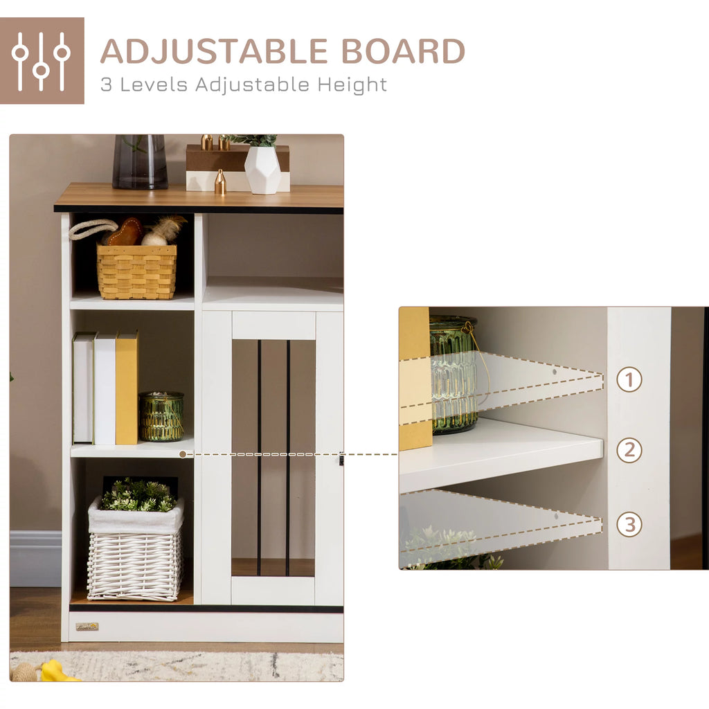 White Dog Crate Furniture with Storage G6259