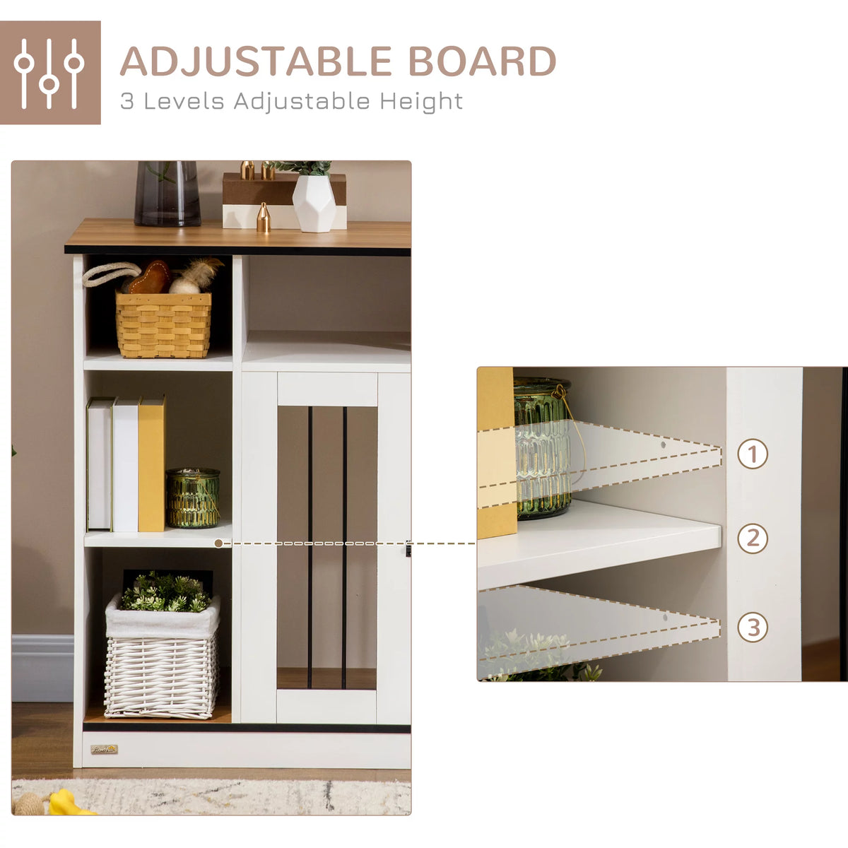 White Dog Crate Furniture with Storage G6259