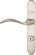Brushed Nickel Curved Handle Set With Keyed Deadbolt Lock B1803