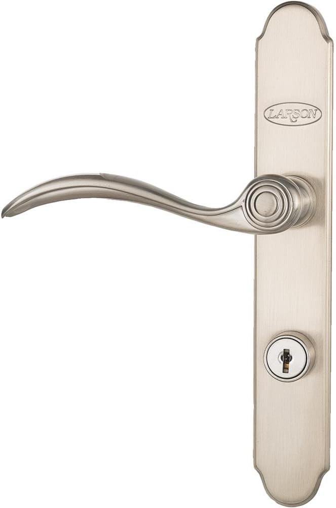 Brushed Nickel Curved Handle Set With Keyed Deadbolt Lock B1803