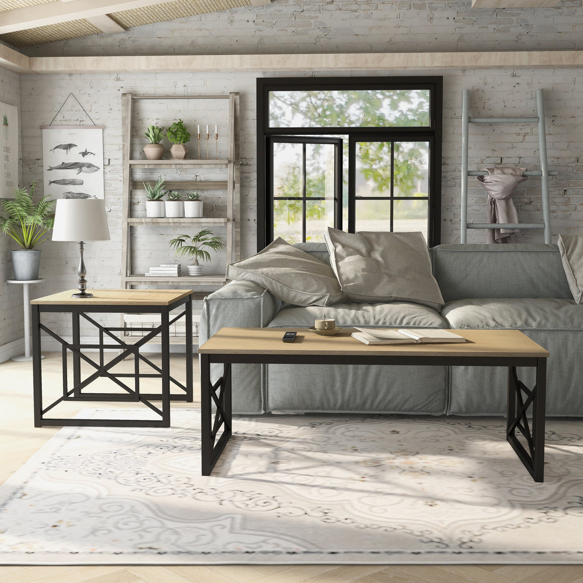Steel 2-Piece Coffee Table Set C999992
