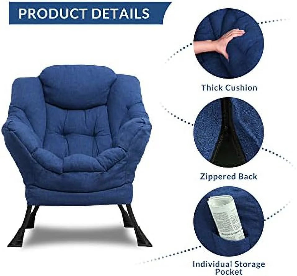 Modern Velvet Fabric Reclining Armchair with Side Pocket P532