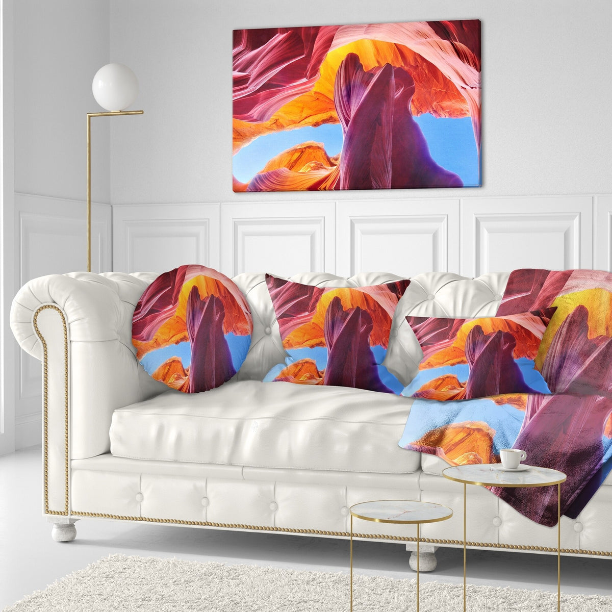 Blue Sky in Antelope Canyon Landscape Photography Throw Pillow 12 in. x 20 in. C40624