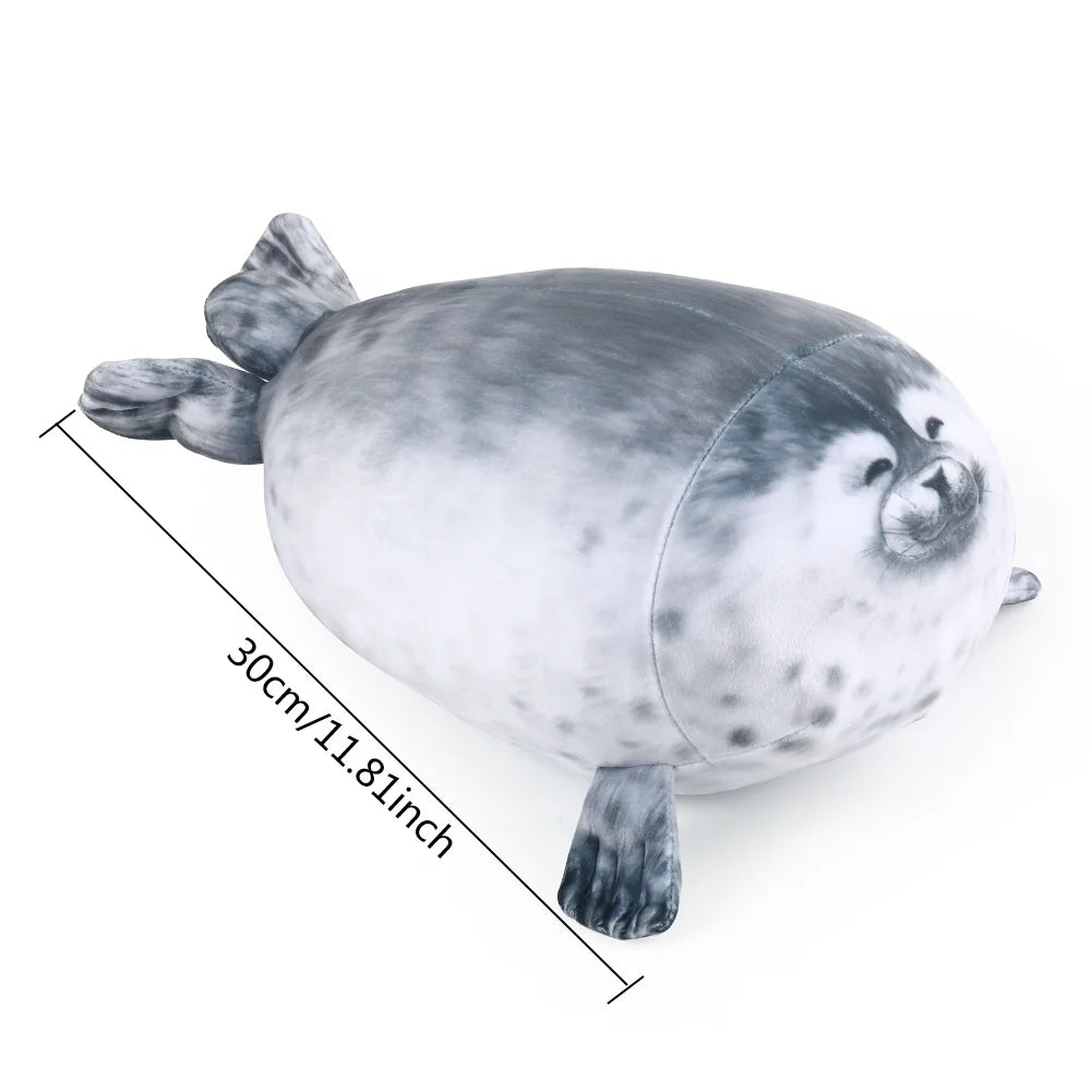 Gray 11.8 inch Plush Seal Pillow M143