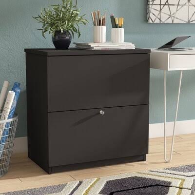 Black 2-Drawer Vertical Filing Cabinet P7057