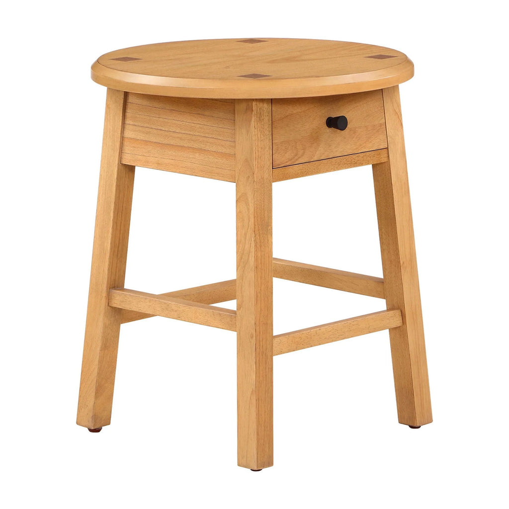 Round Side Table with Solid Wood Frame E2242