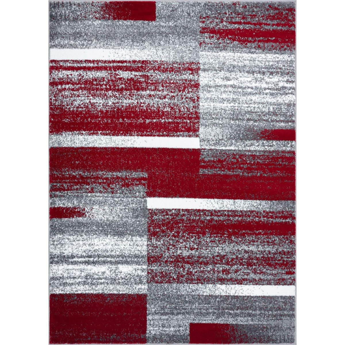 Red 6x9 Abstract Geometric Area Rug F349067