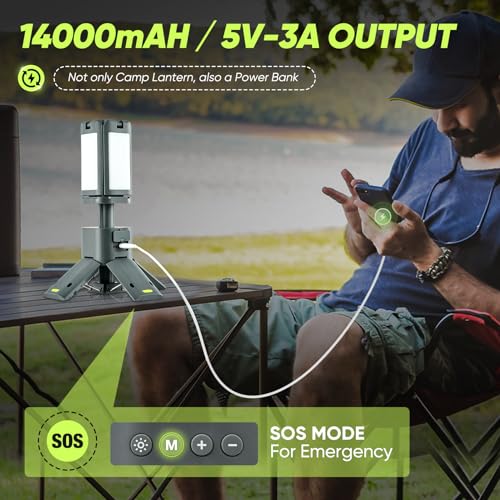 14000mAh Telescopic Rechargeable Camping Lantern Q1064