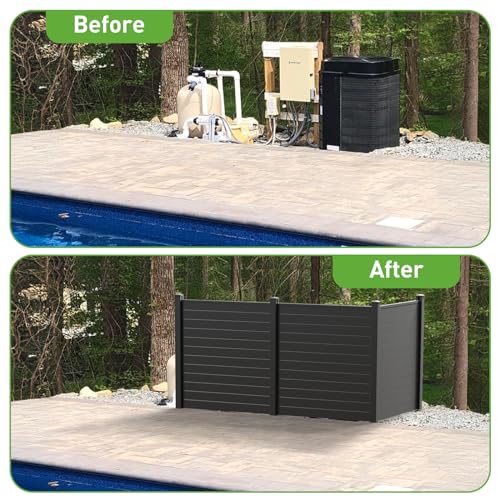 48"W X 48"H Black Vinyl 3 Panel Fence Screen I410