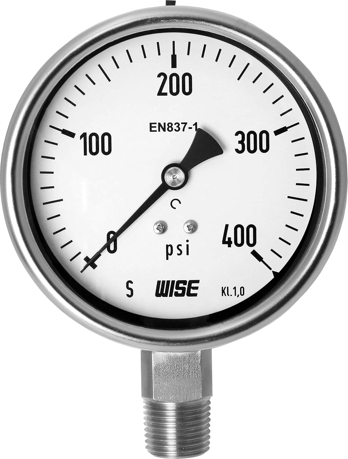 100mm Dial 0~400psi Stainless Steel Pressure Gauge Pack of 2 X239