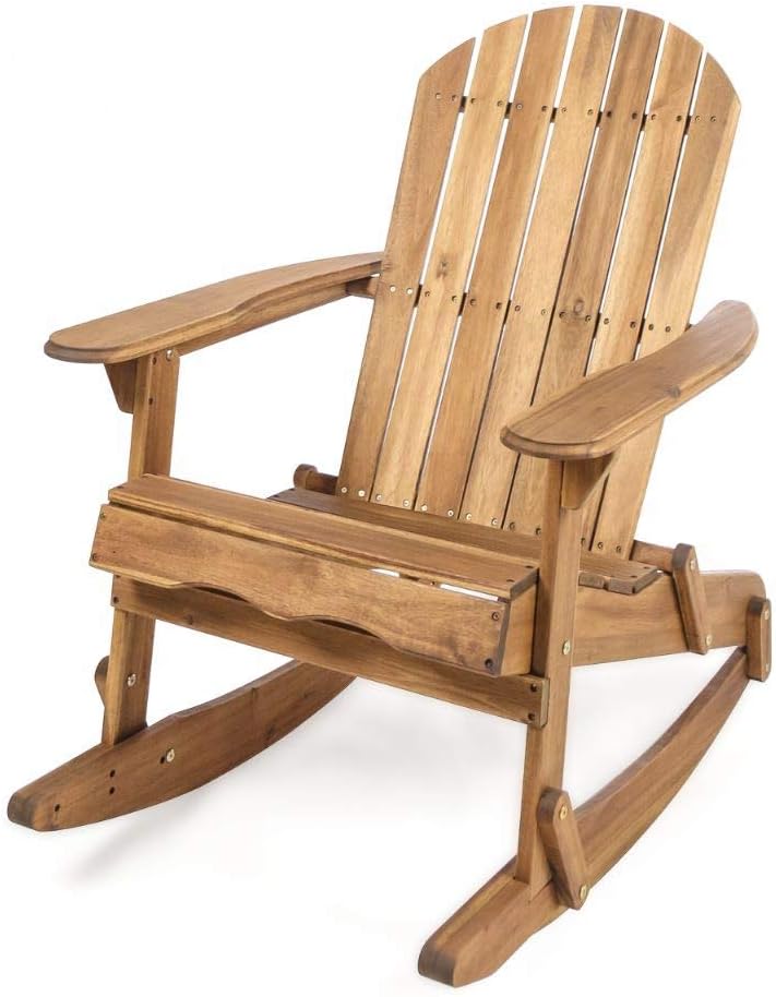 Natural Stained Acacia Wood Adirondack Rocking Chair H968