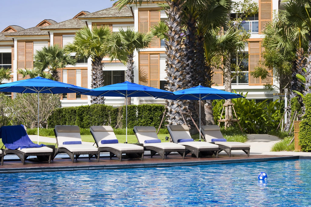 Navy Aluminum Pole Market Umbrella with Push Lift I450583