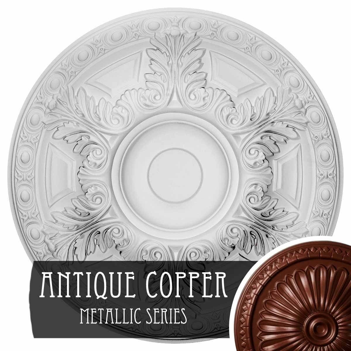 Granada Ceiling Medallion, Hand-Painted Pot of Cream Crackle W656288