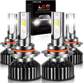 LED Headlight Bulbs 9005 High Beam 9006 Low Beam Combo, 6000K Cool White, Pack of 4 I568