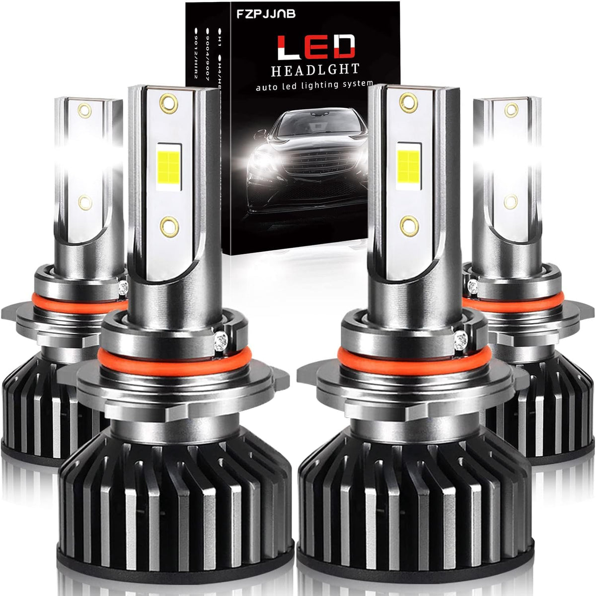 LED Headlight Bulbs 9005 High Beam 9006 Low Beam Combo, 6000K Cool White, Pack of 4 I568