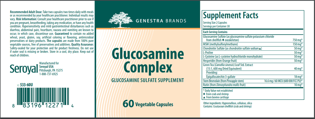 Glucosamine Complex 180 VegCap L8406
