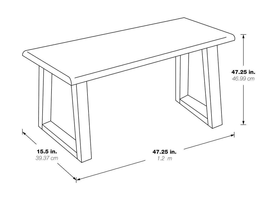 Charcoal Light Gray Bench K116