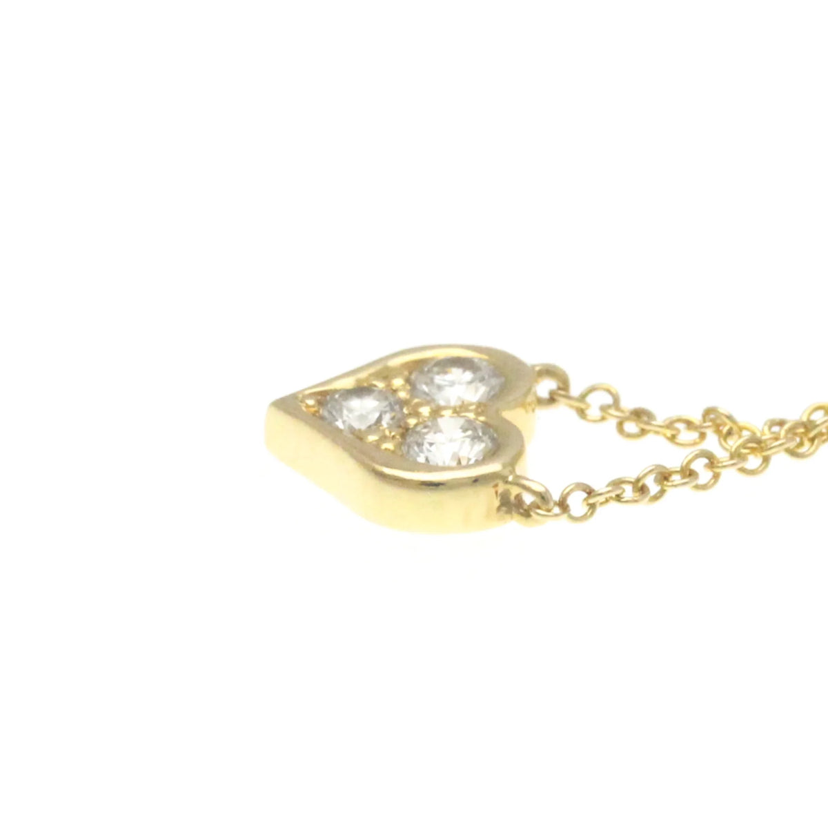 18K Yellow Gold Diamond Heart Pendant Necklace Q999388