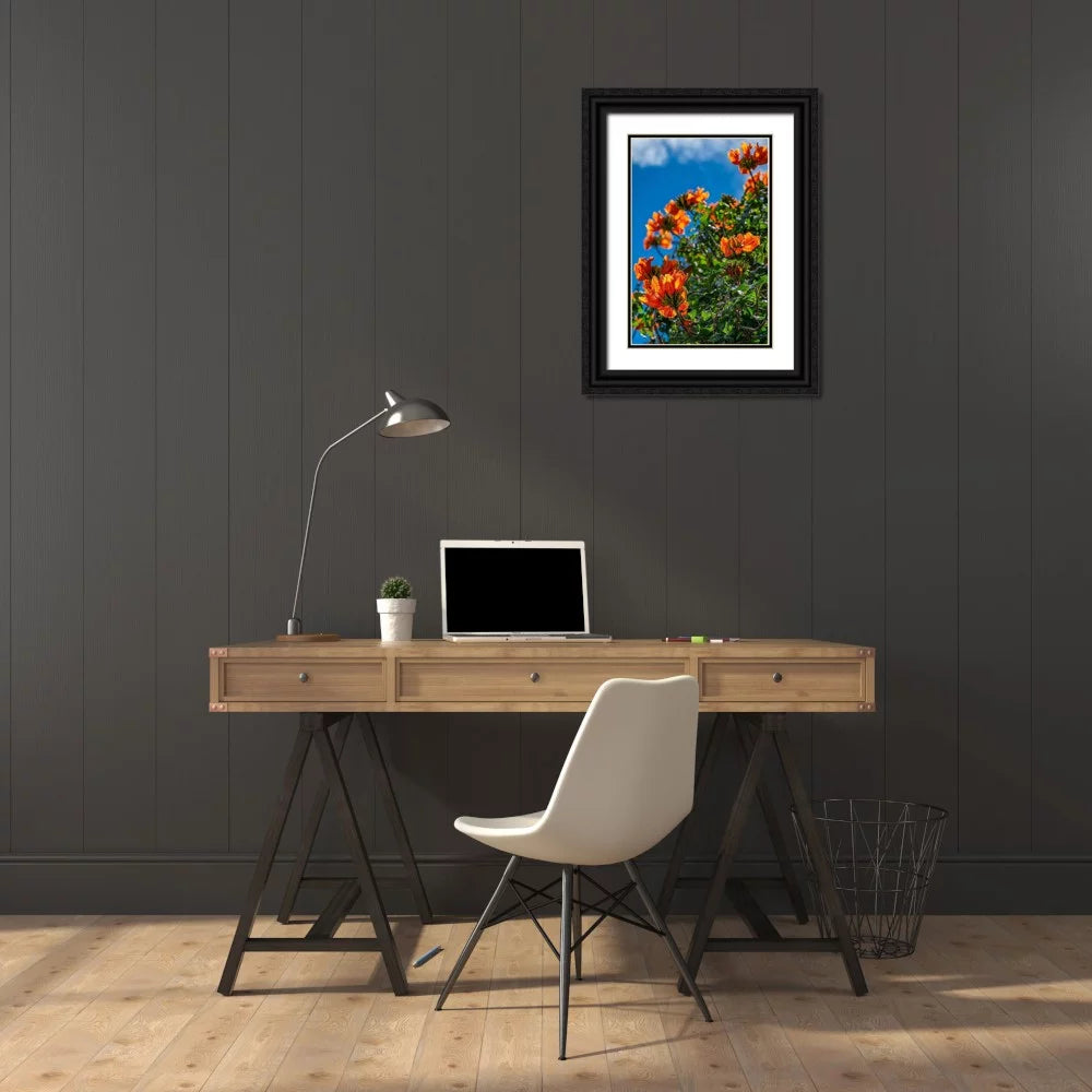 Black Ornate Wood Framed Art Print Z245