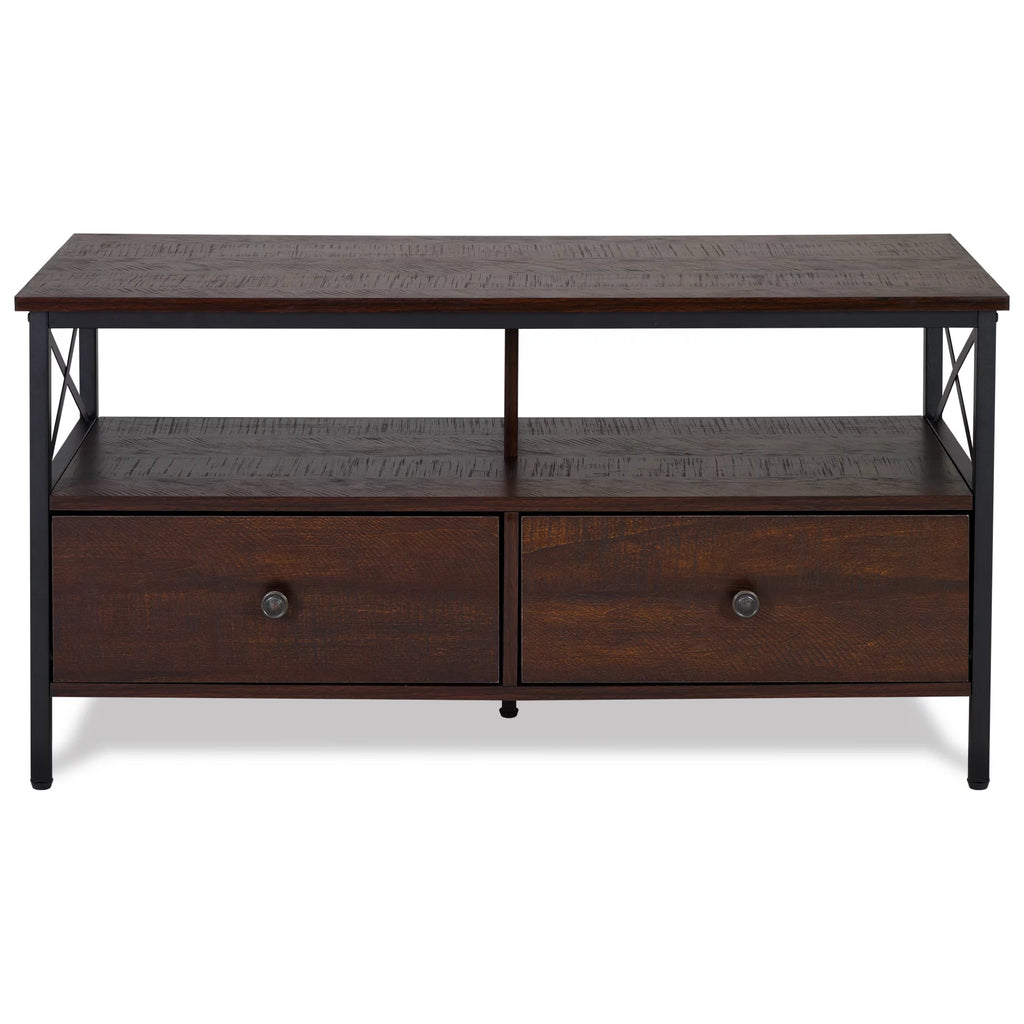 Metal and Wood TV Stand up to 50" Walnut Y870