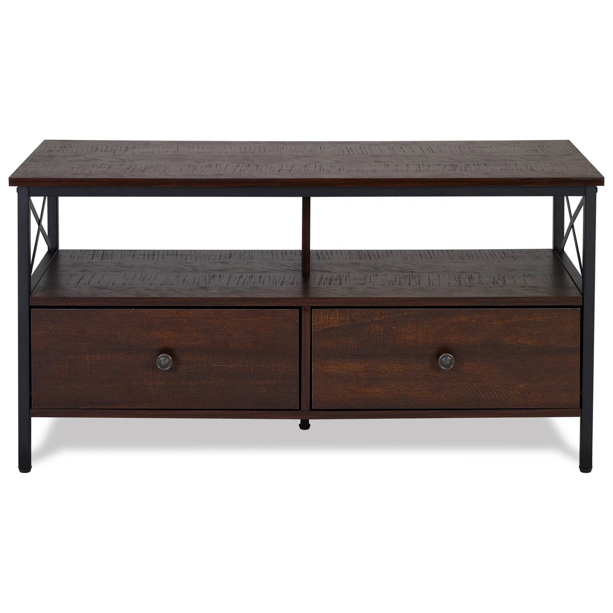 Metal and Wood TV Stand up to 50" Walnut Y870