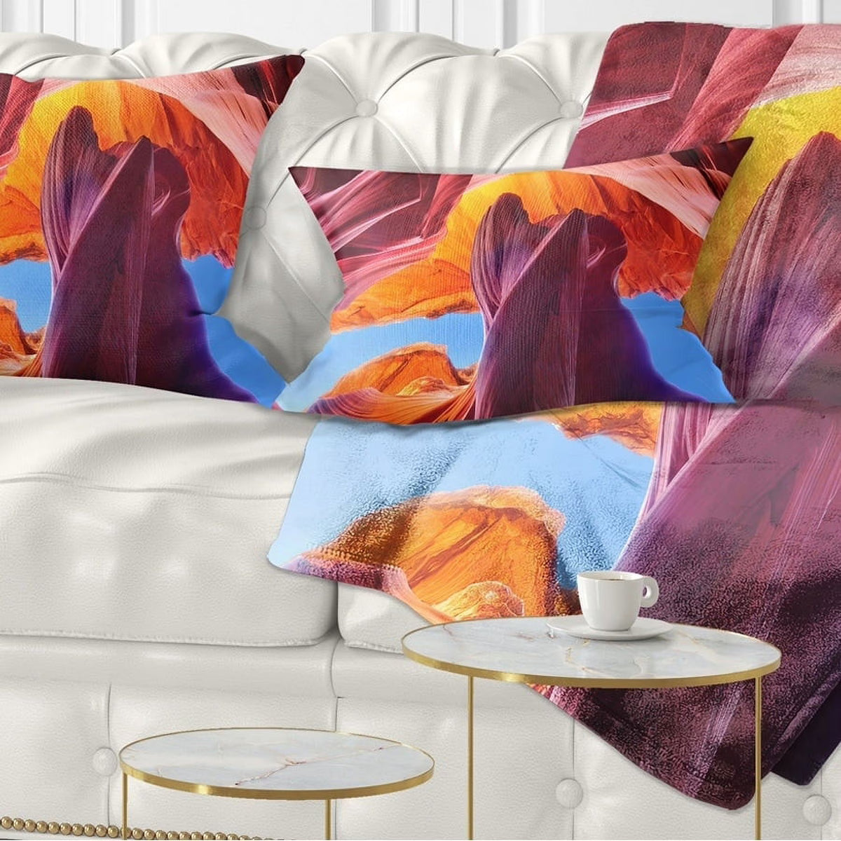 Blue Sky in Antelope Canyon Landscape Photography Throw Pillow 12 in. x 20 in. C40624