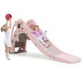 3-in-1 Kids Climber Slide Play Set with Basketball Hoop Green Q420