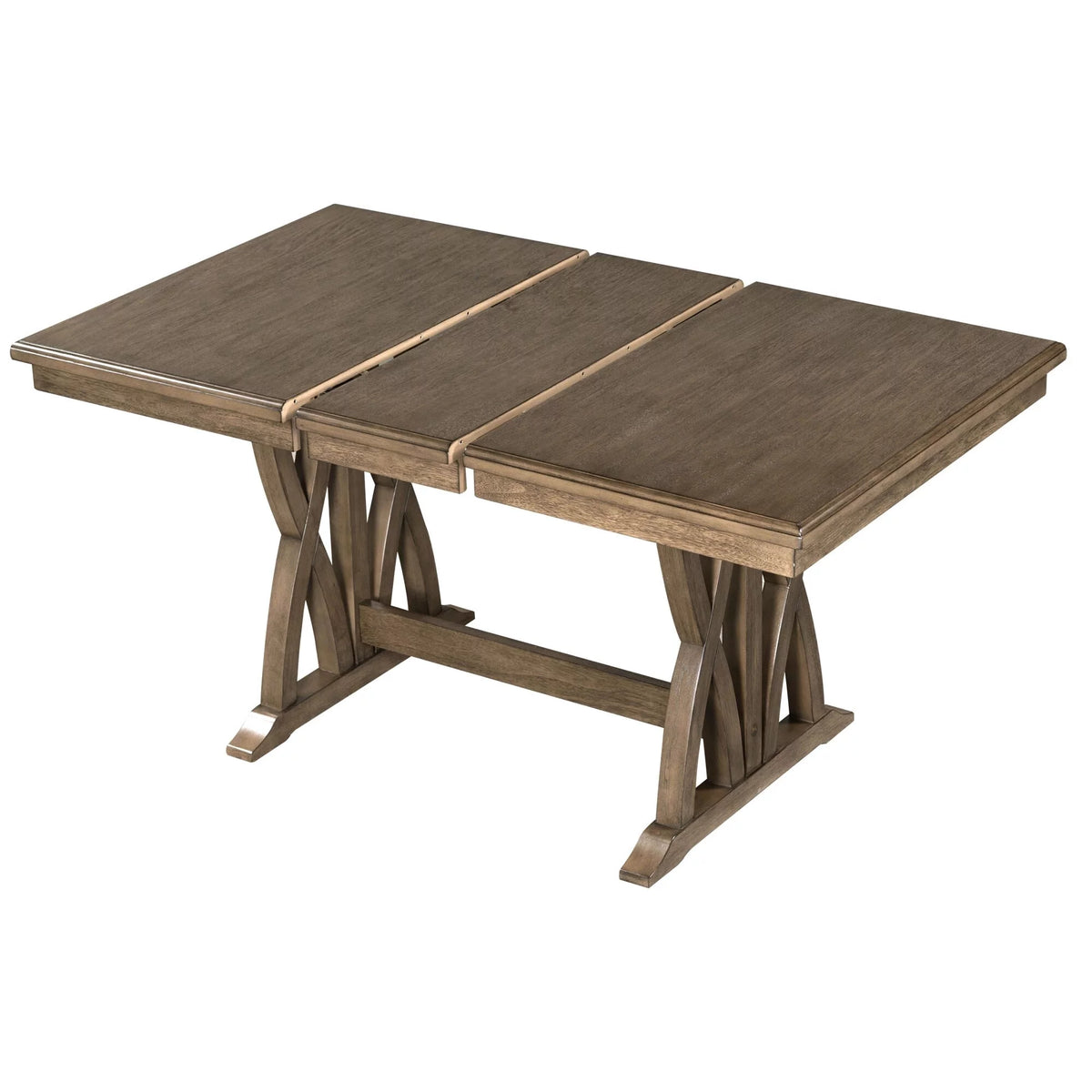 Solid Wood Extendable Dining Table Set for 6 with Upholstered Chairs E645