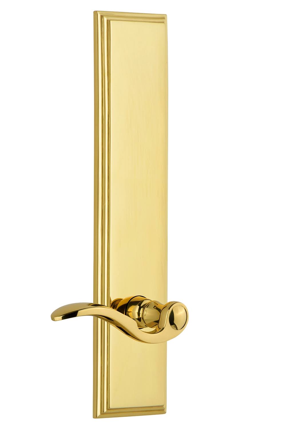Polished Brass Tall Plate Privacy Lever V533324
