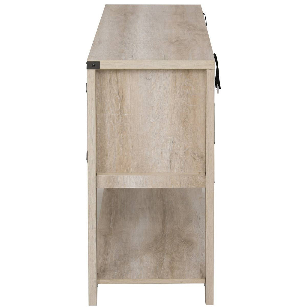 Oak 2-Door Storage Cabinet with Bottom Shelf Z29473