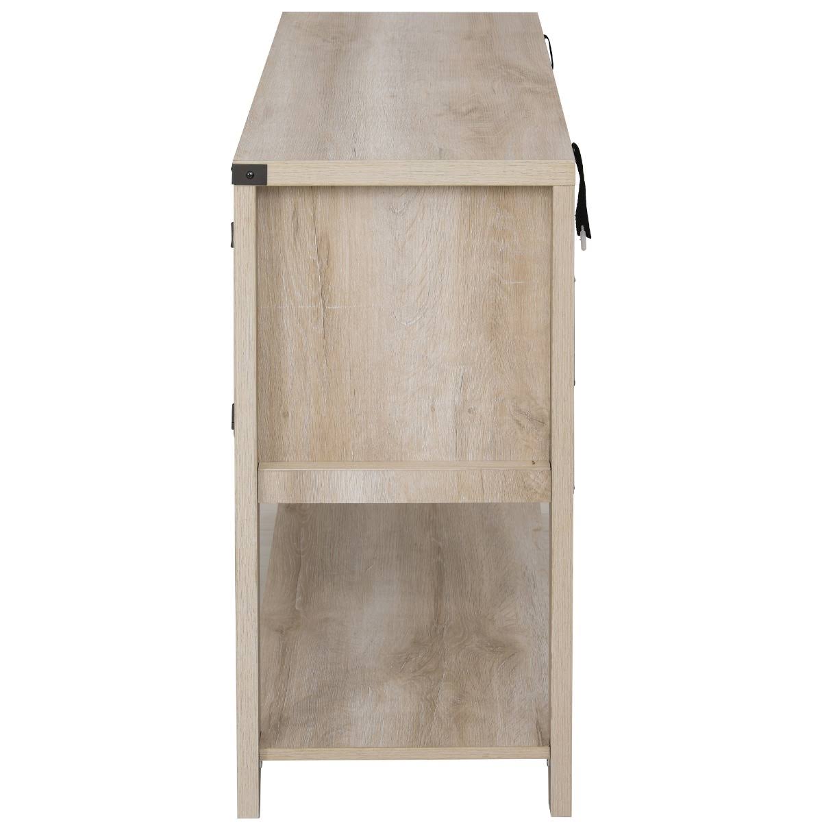 Oak 2-Door Storage Cabinet with Bottom Shelf Z29473